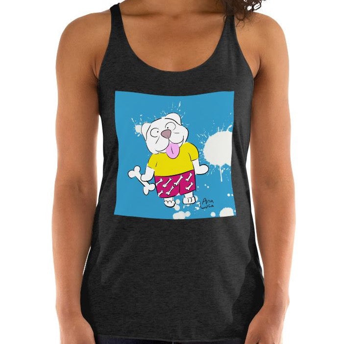 Dog With Happy Bone Women's Premium Tank Top